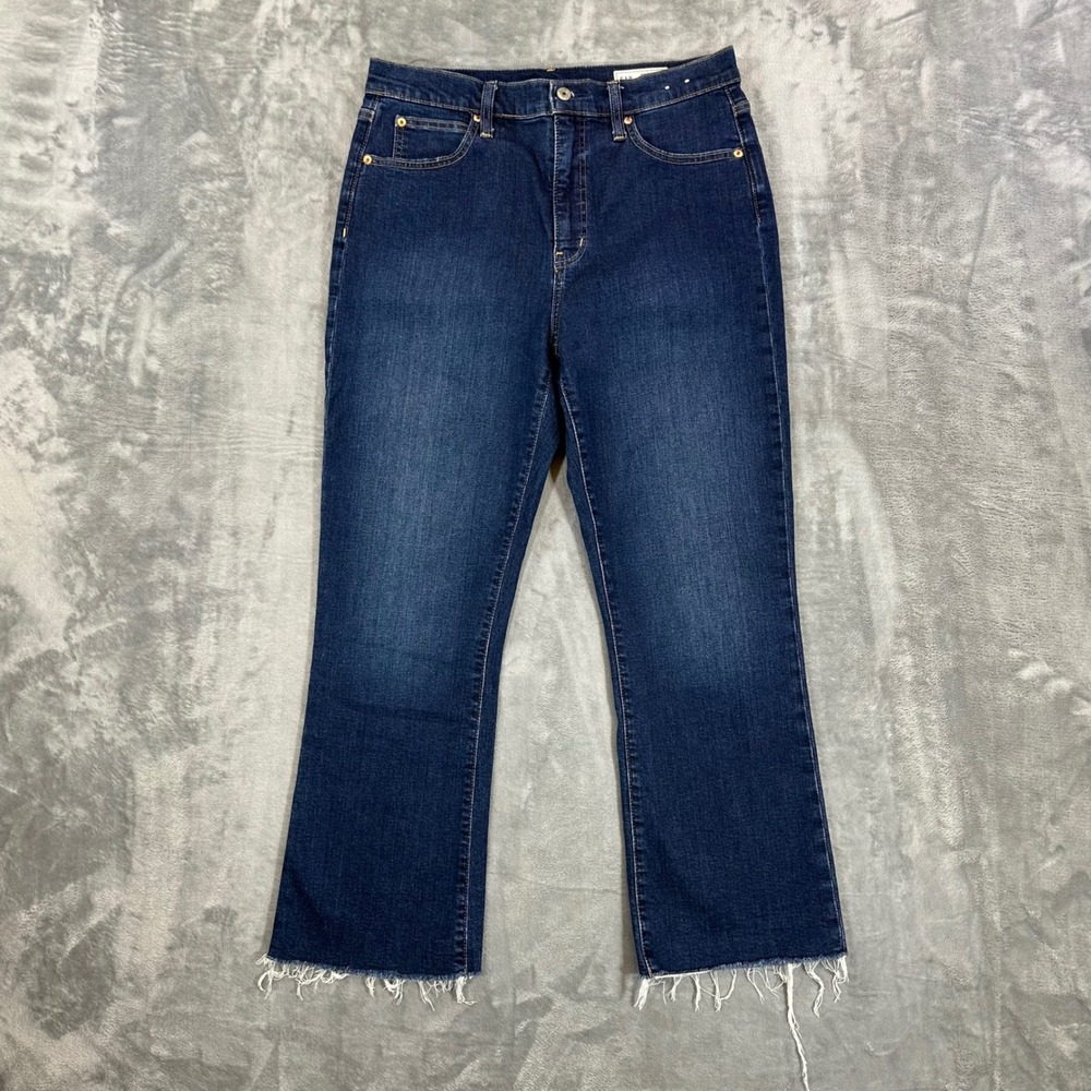 Gap Kick Fit High Rise Jeans Womens Size 31/12L Dark Wash Blue‎